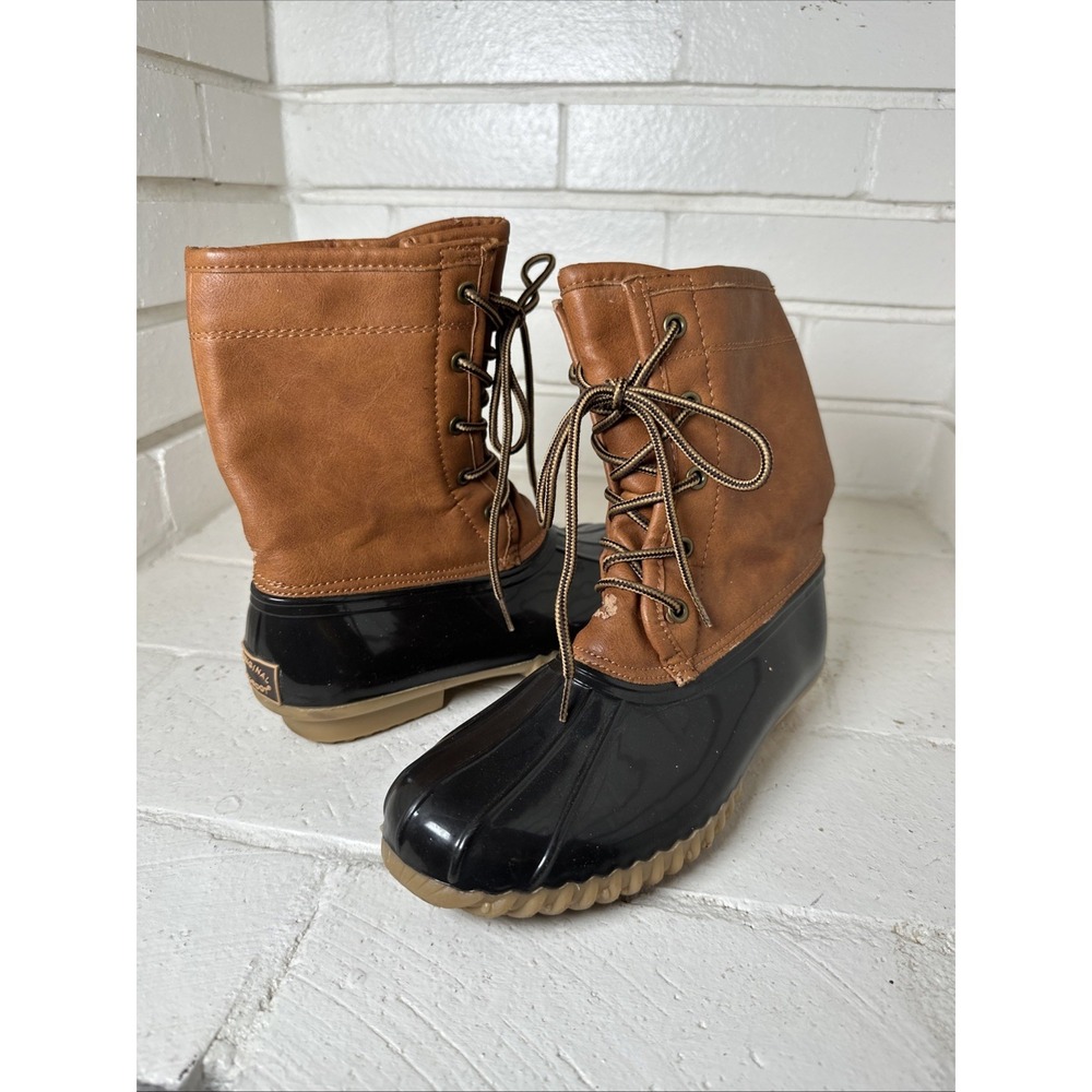 Sports Women's The Original Duck Boot 6.5M Brown Arianna Rain Outdoor Classic